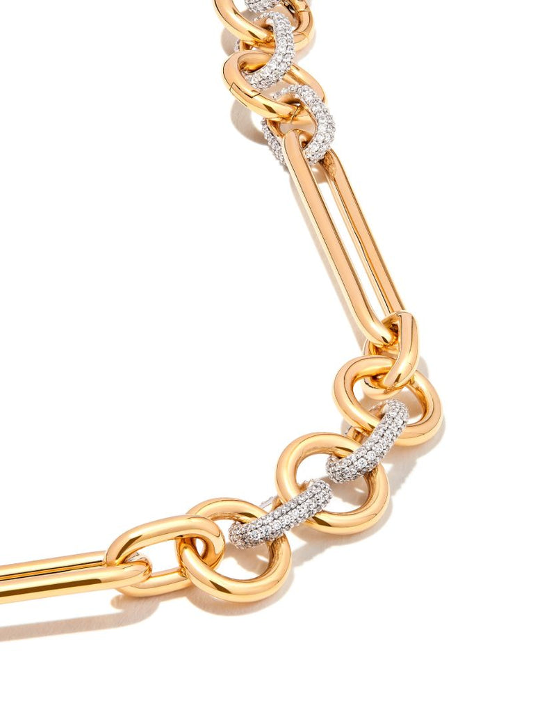 18k Yellow Gold Feature Mixed Clip Diamond Necklace