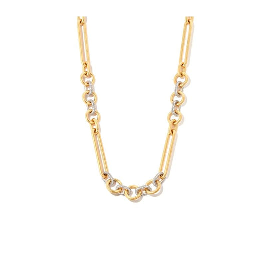 18k Yellow Gold Feature Mixed Clip Diamond Necklace