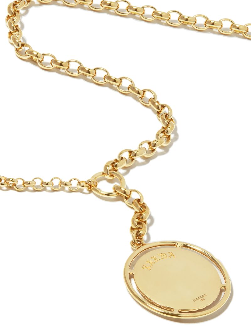 18k Yellow Gold Karma Large Medallion Diamond Necklace