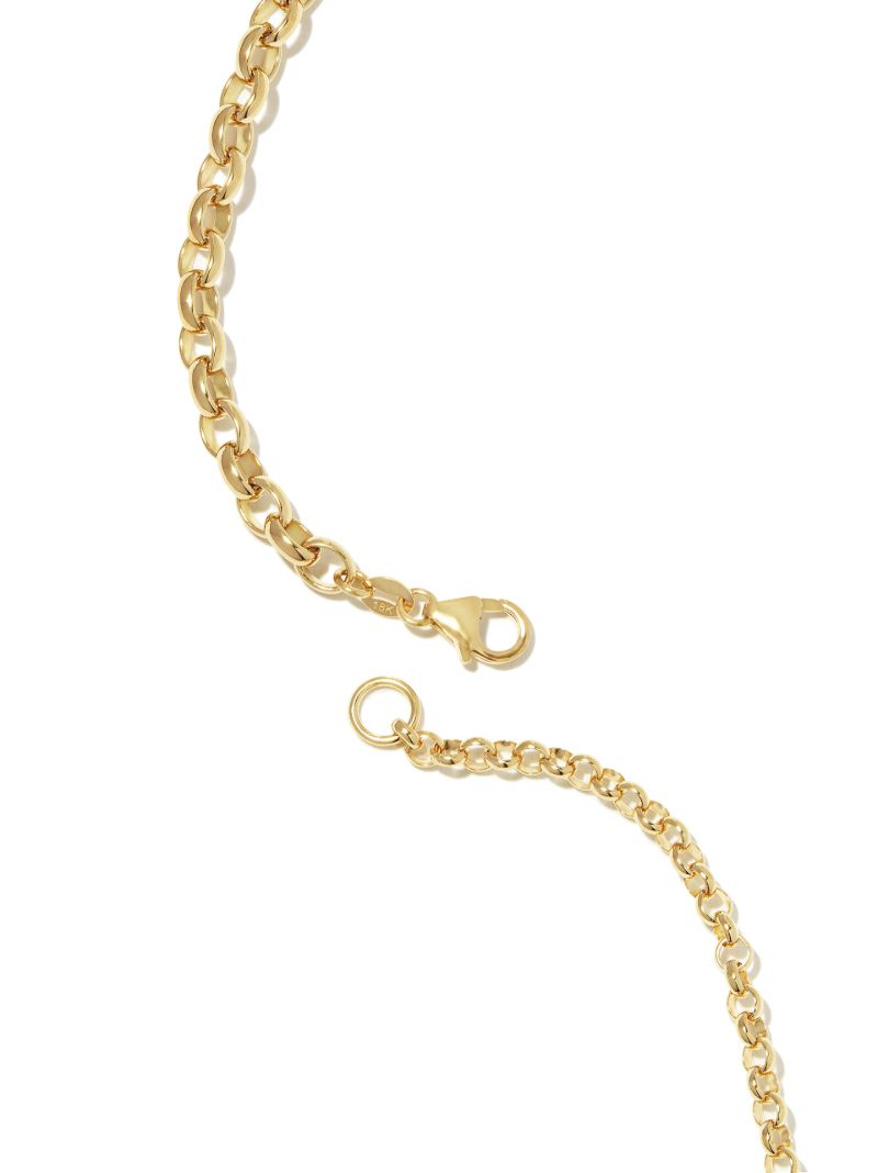 18k Yellow Gold Karma Large Medallion Diamond Necklace