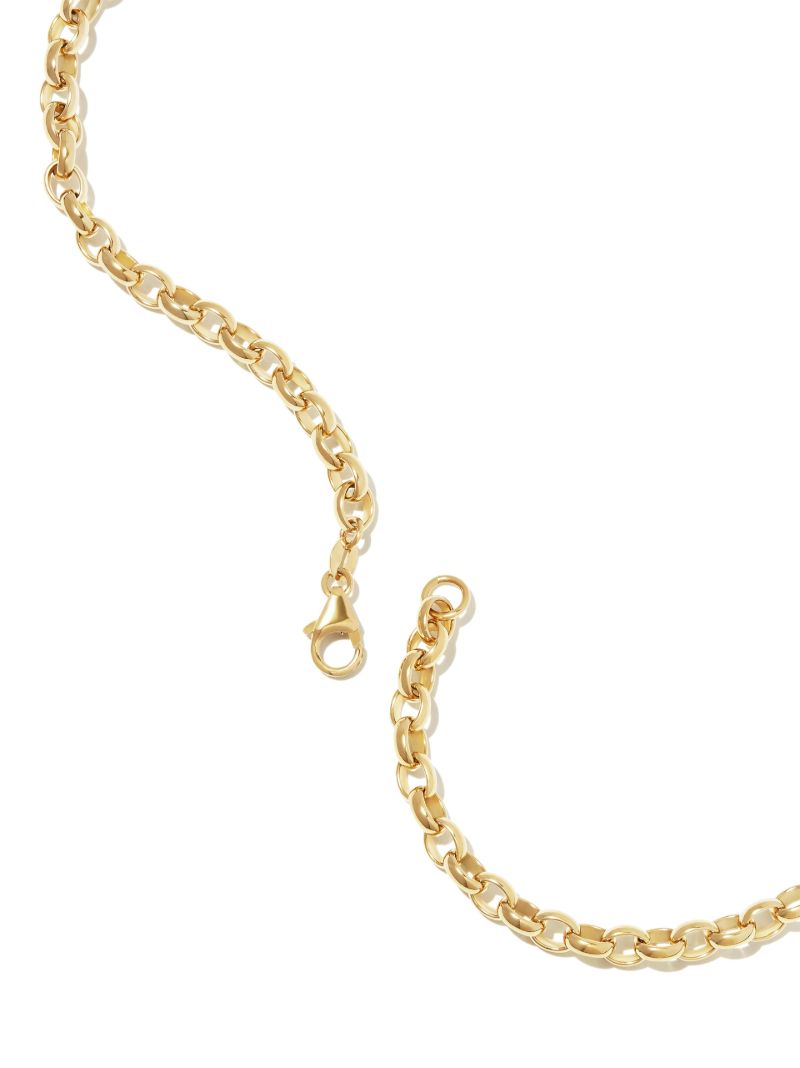 18k Yellow Gold Heavy Belcher Open Chain Necklace