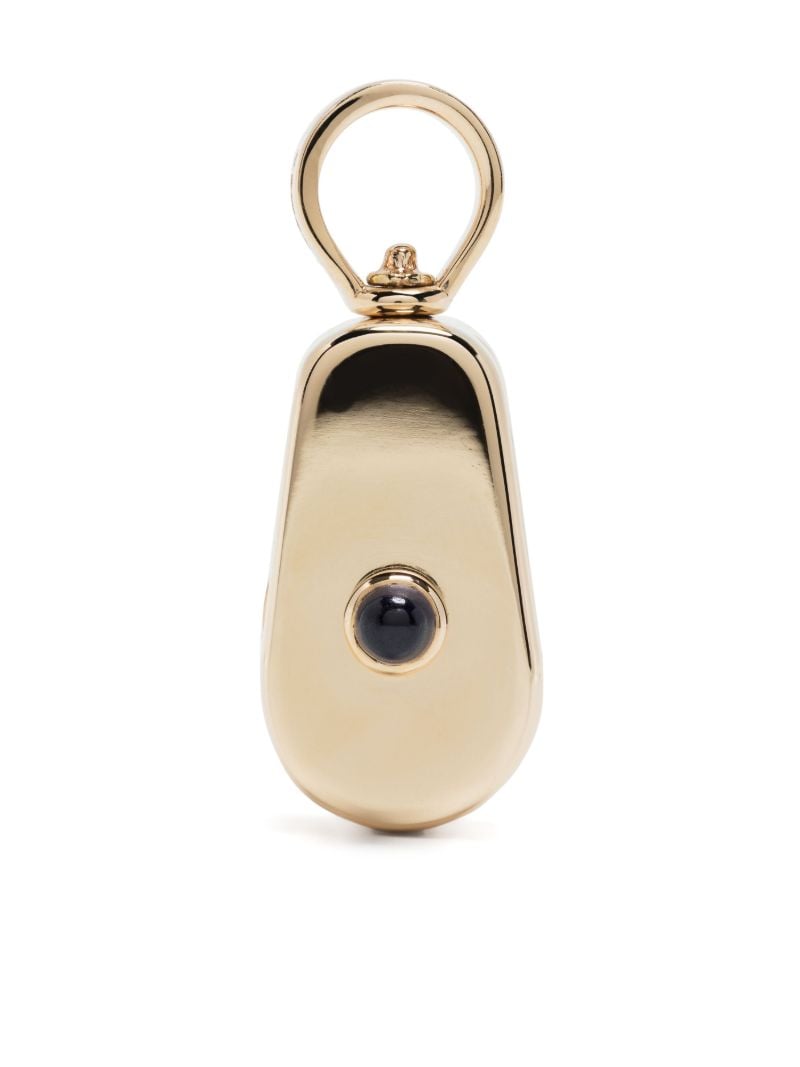 14k Yellow Gold Pulley Sapphire Charm