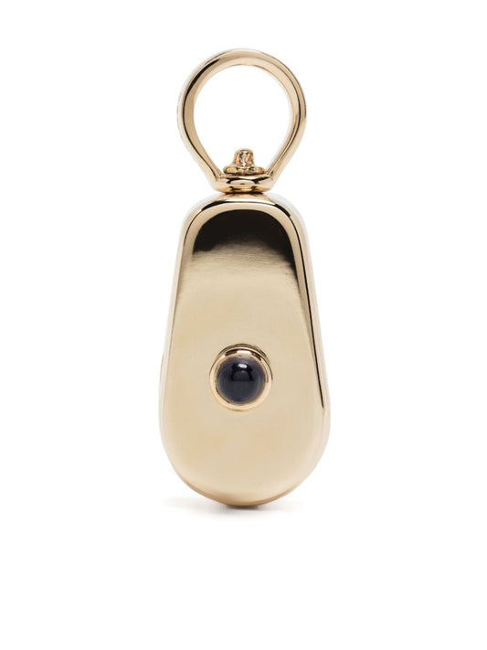 14k Yellow Gold Pulley Sapphire Charm