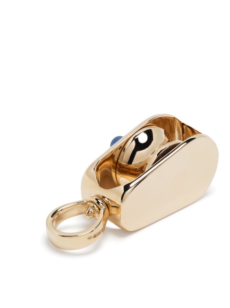14k Yellow Gold Pulley Sapphire Charm