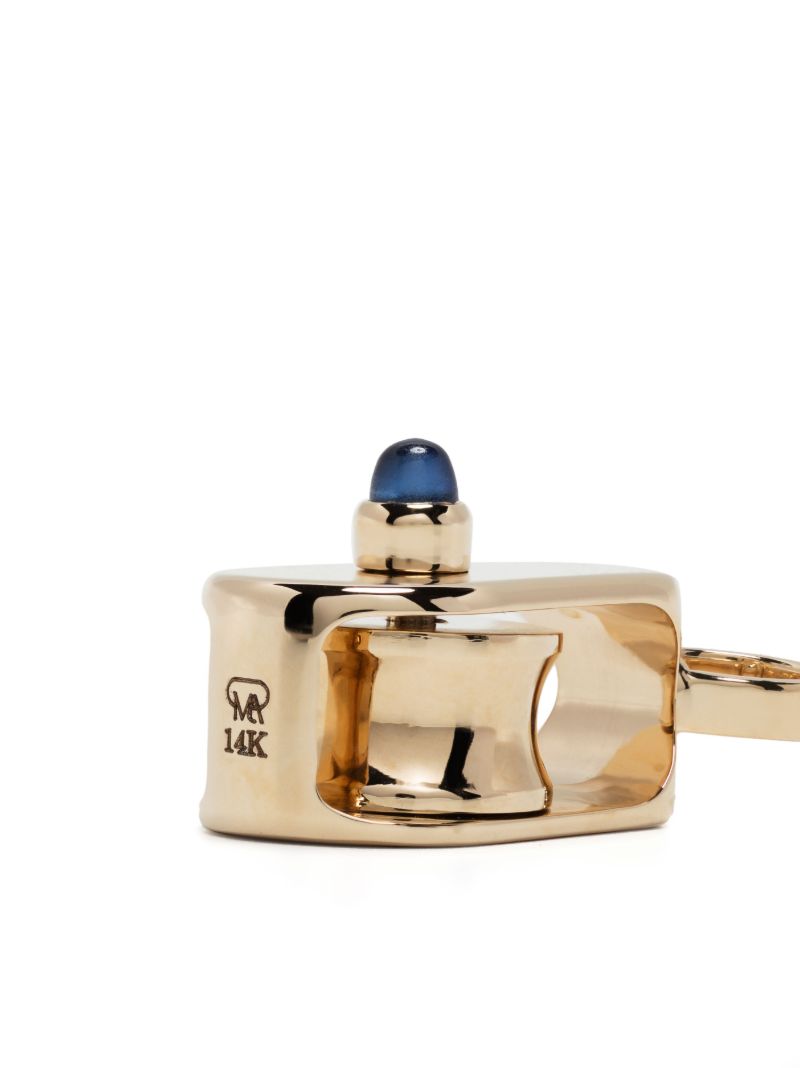 14k Yellow Gold Pulley Sapphire Charm