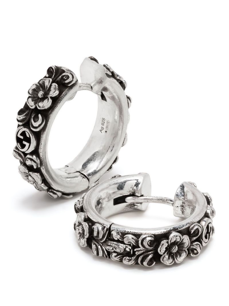 Sterling Silver Interlocking G Hoop Earrings