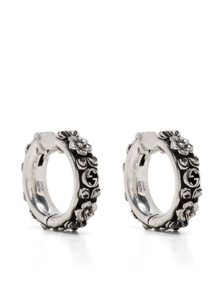 Sterling Silver Interlocking G Hoop Earrings