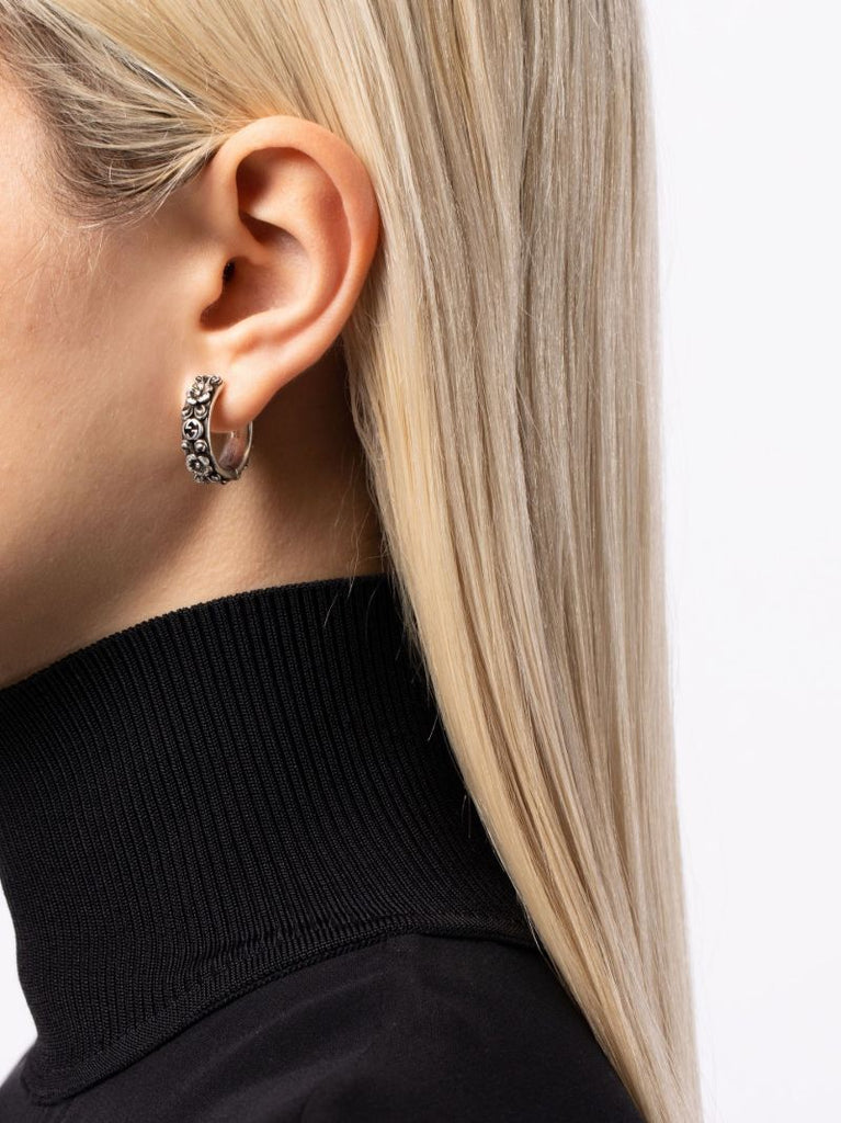 Sterling Silver Interlocking G Hoop Earrings