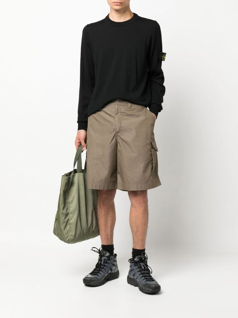 Black Logo AppliquÃ_x0083_Â© Wool Sweater