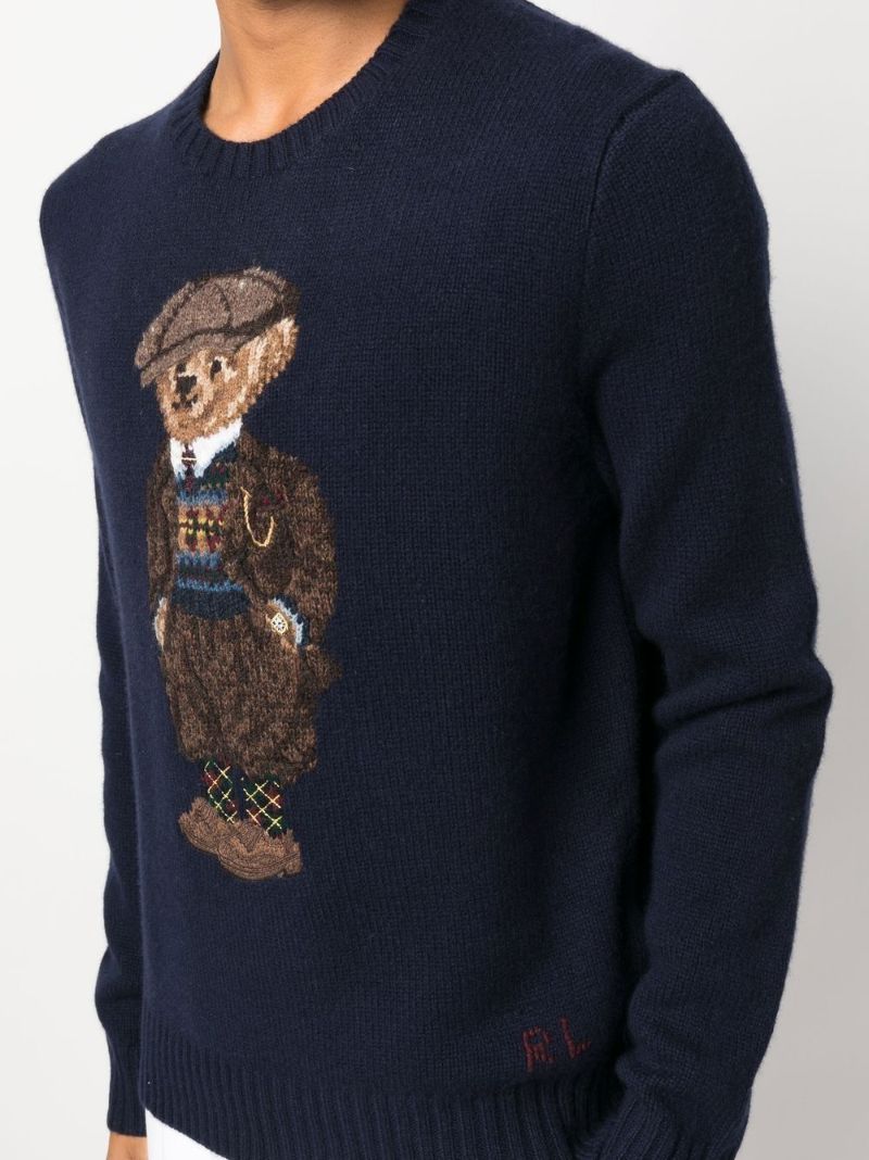 Navy Polo Bear Wool Sweater