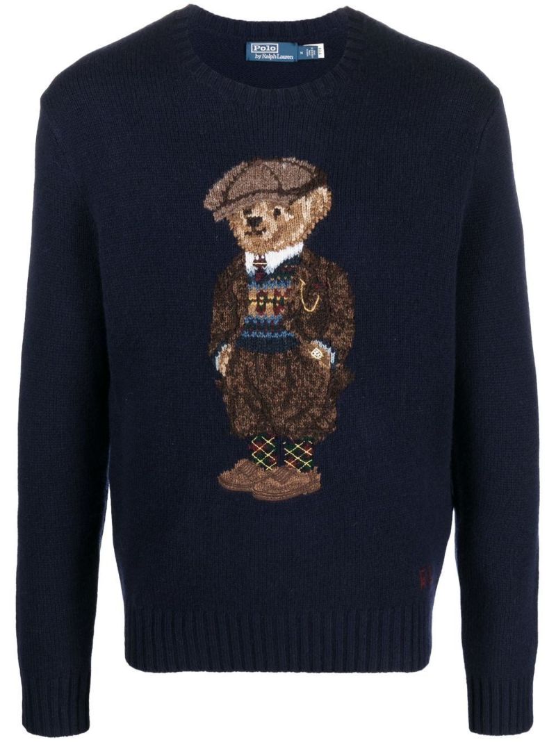 Navy Polo Bear Wool Sweater