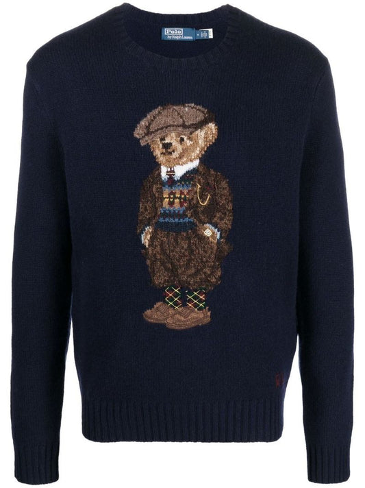 Navy Polo Bear Wool Sweater