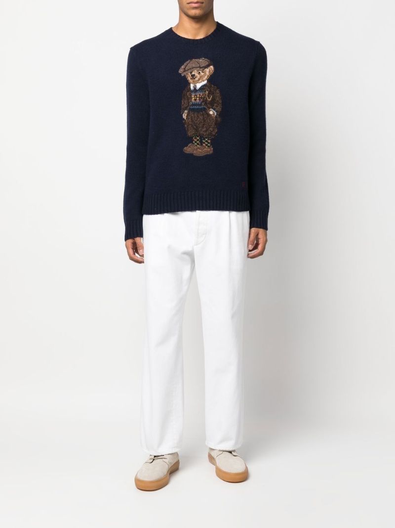 Navy Polo Bear Wool Sweater