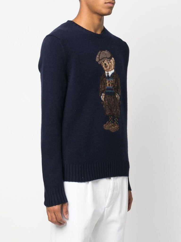 Navy Polo Bear Wool Sweater