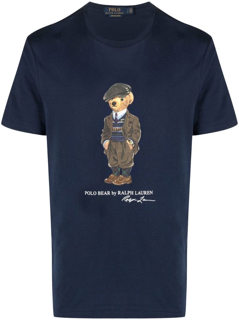 Blue Polo Bear Cotton T-shirt