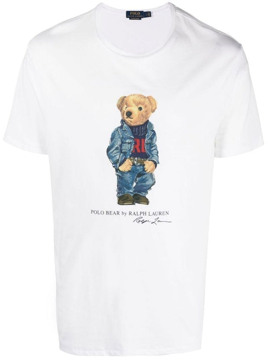 White Polo Bear Cotton T-shirt