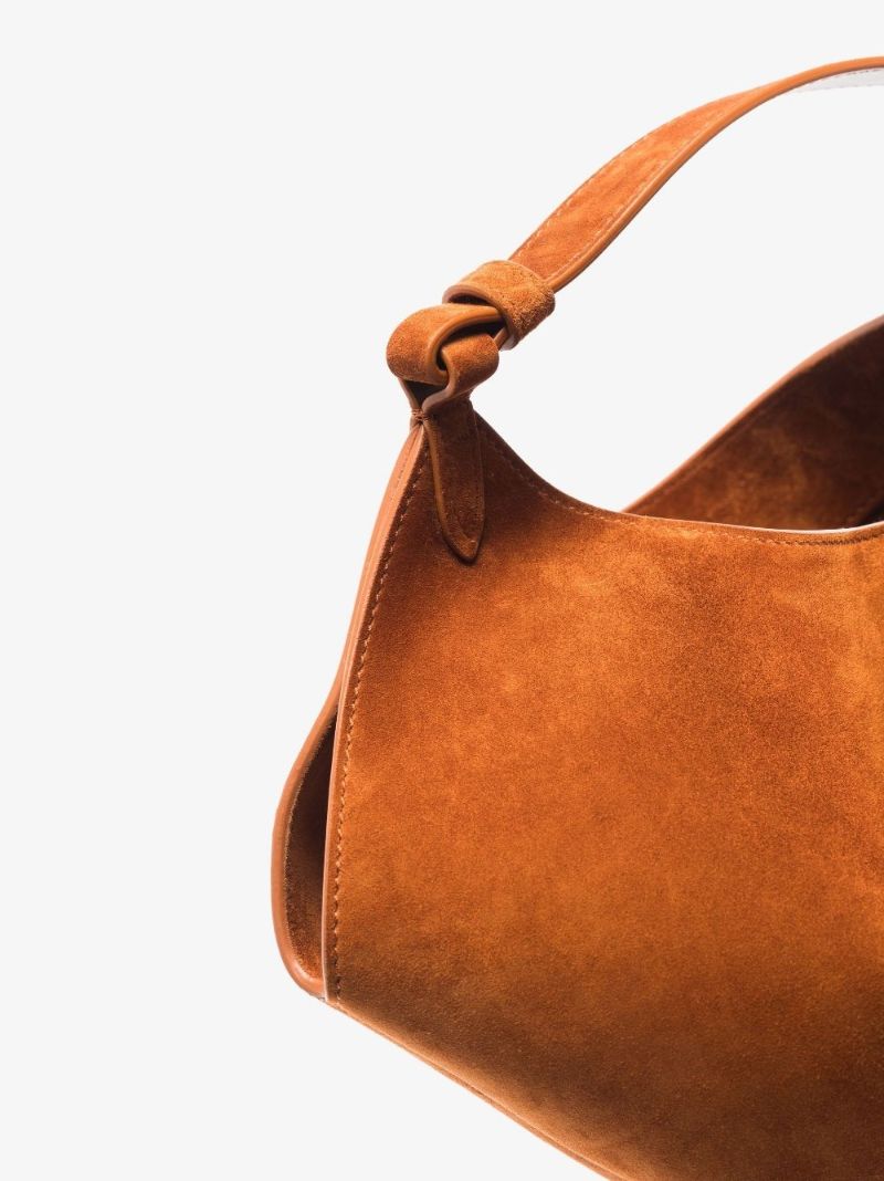 Brown Lotus Suede Mini Tote Bag