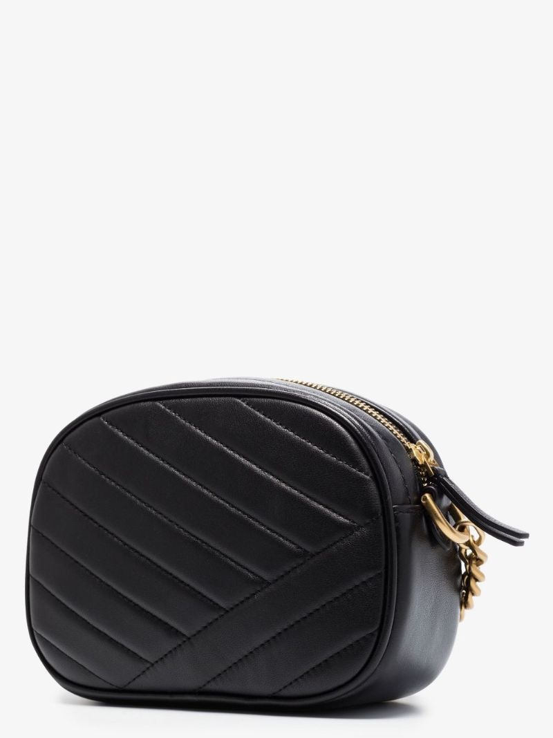 Black Kira Quilted Leather Camera Bag