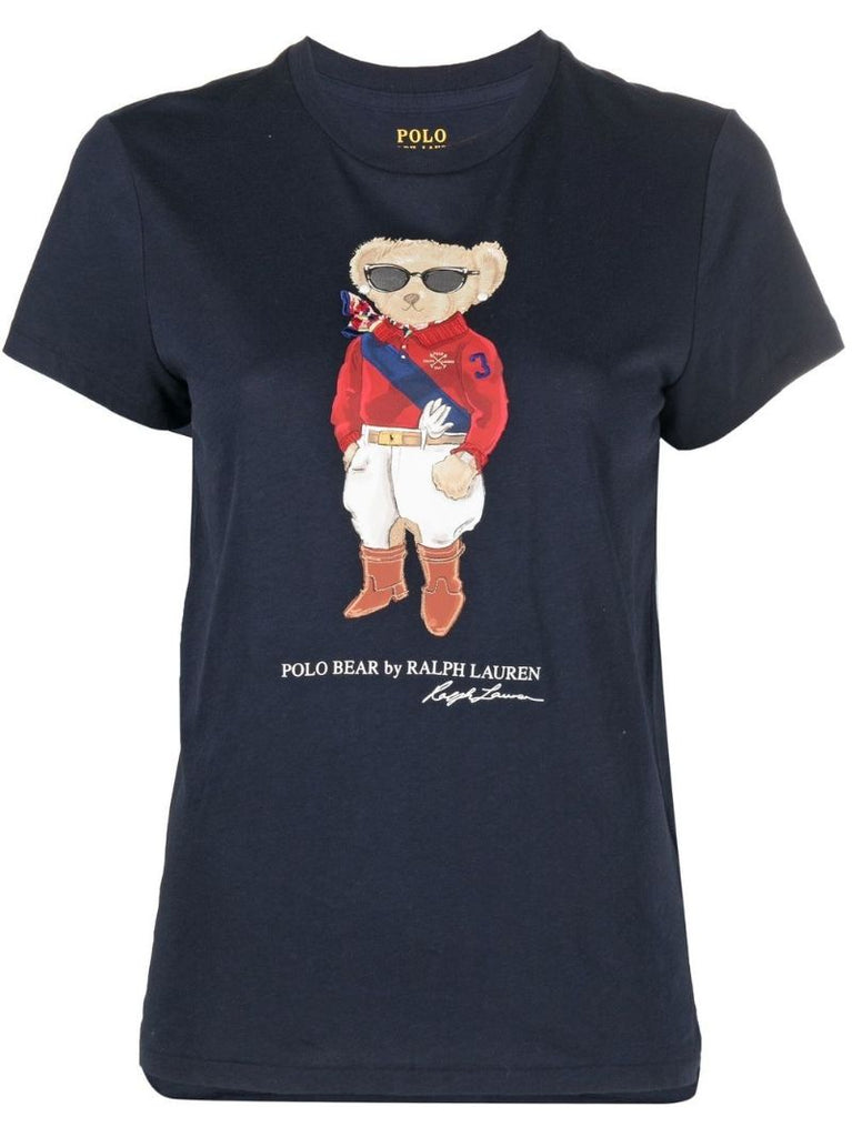 Blue Polo Bear Cotton T-shirt