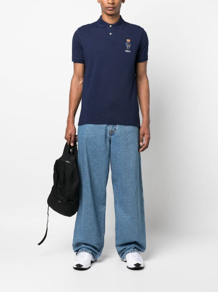 Navy Polo Bear Cotton Polo Shirt