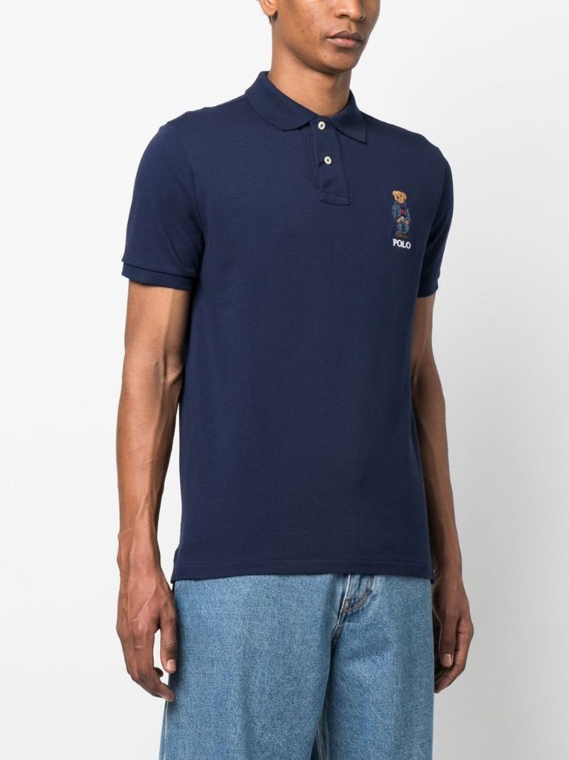 Navy Polo Bear Cotton Polo Shirt