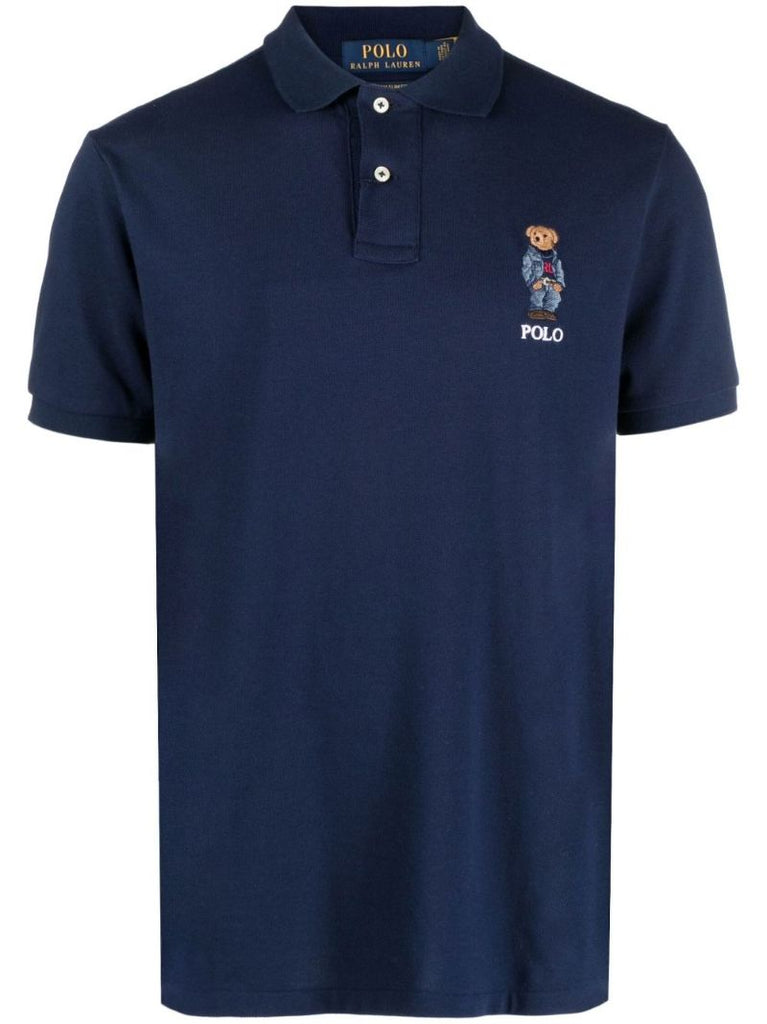 Navy Polo Bear Cotton Polo Shirt