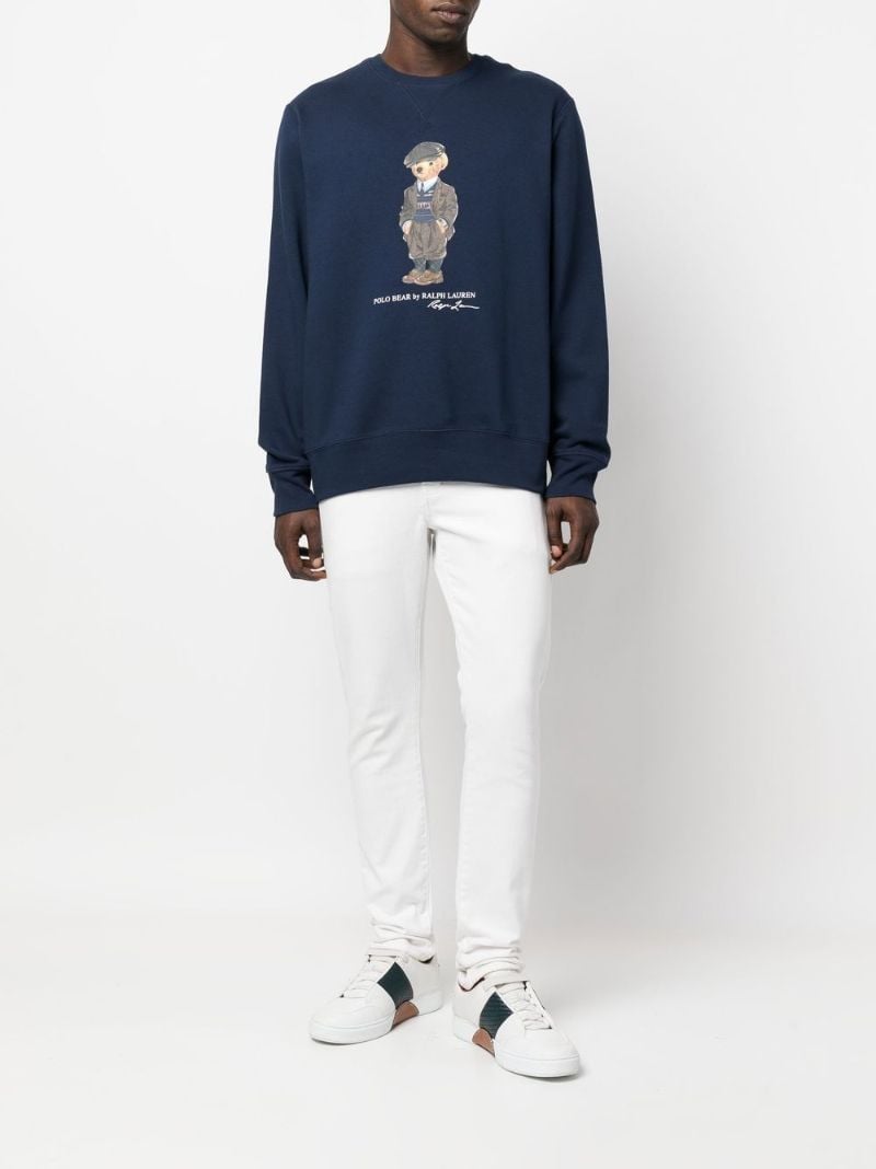 Navy Polo Bear Printed Sweatshirt