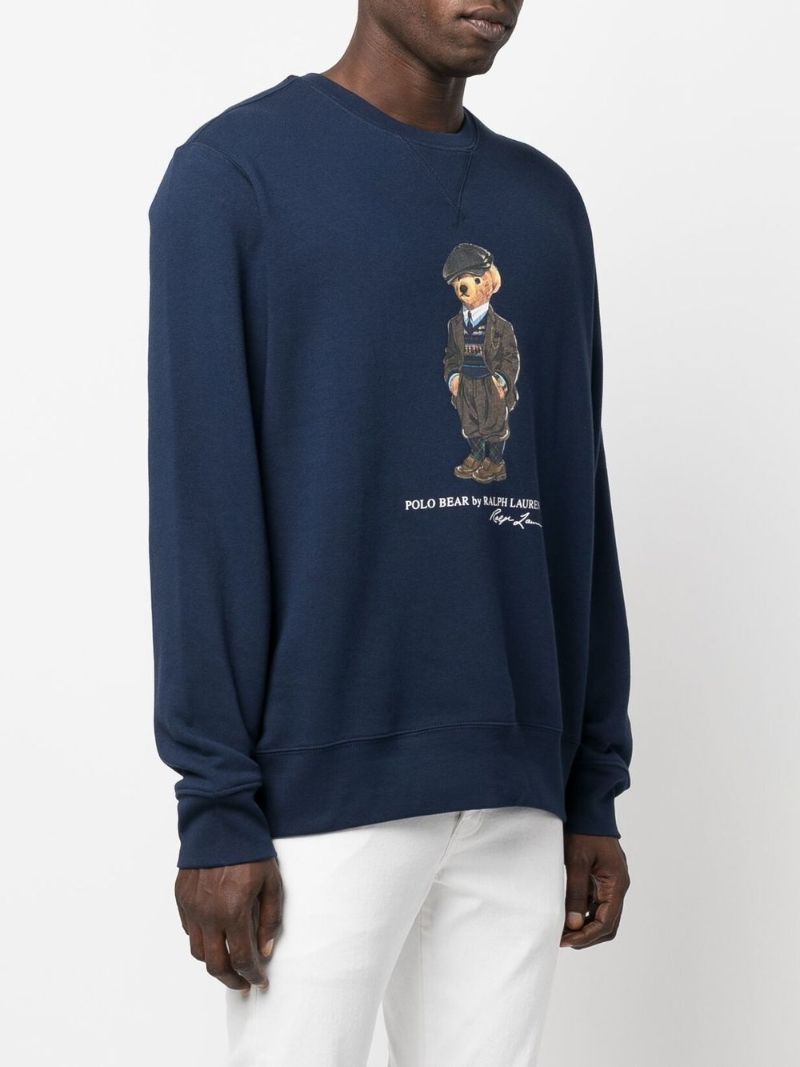 Navy Polo Bear Printed Sweatshirt