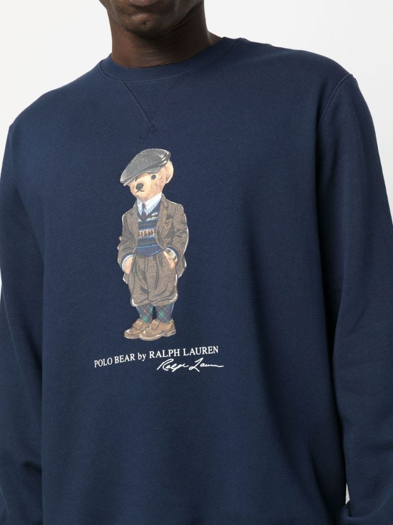 Navy Polo Bear Printed Sweatshirt