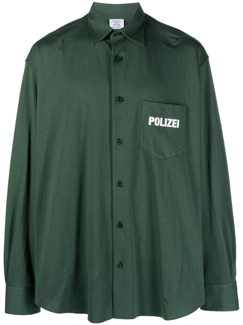 Green Polizei Logo Shirt