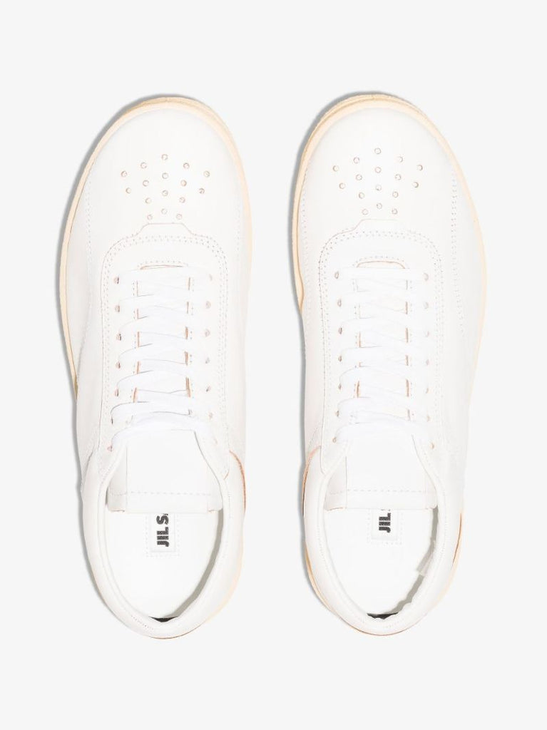 White Low Top Leather Sneakers