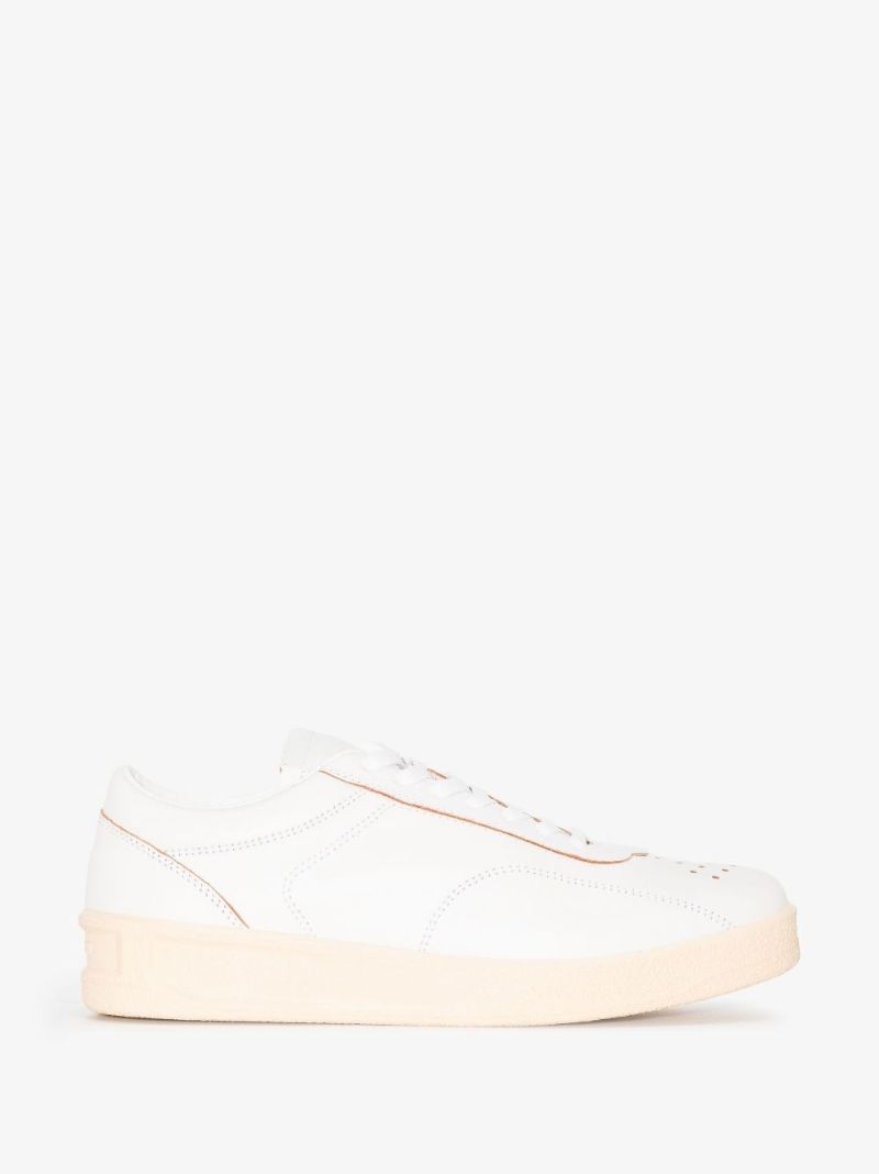White Low Top Leather Sneakers