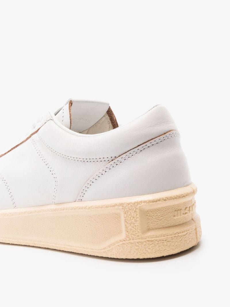 White Low Top Leather Sneakers