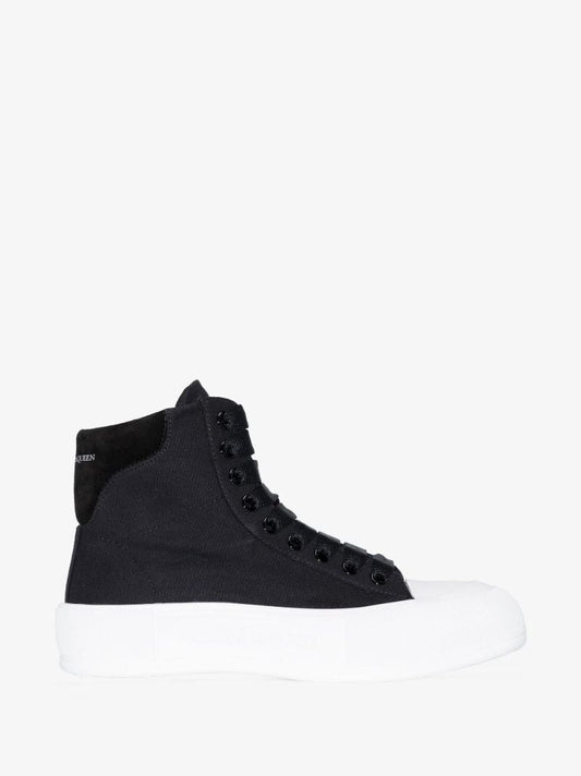 Black Deck Plimsoll High Top Sneakers