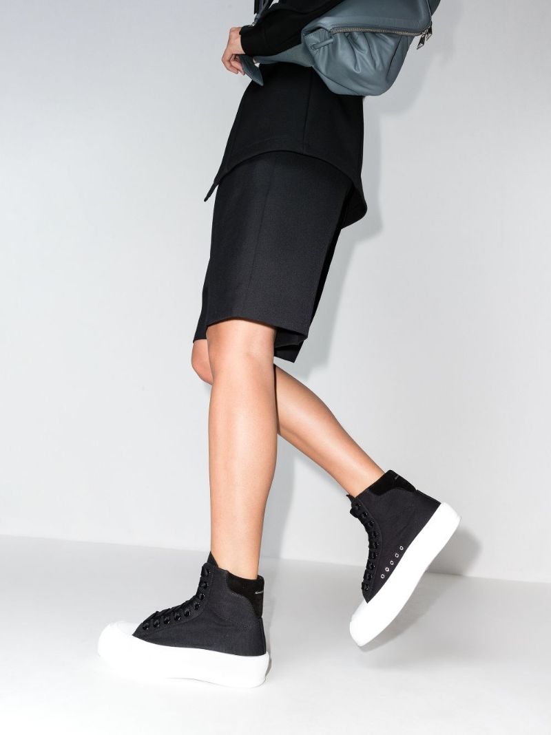 Black Deck Plimsoll High Top Sneakers