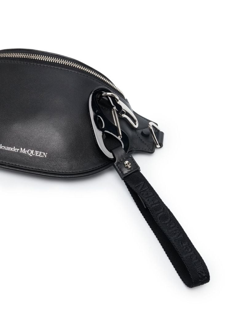 Black Biker Leather Cross Body Bag
