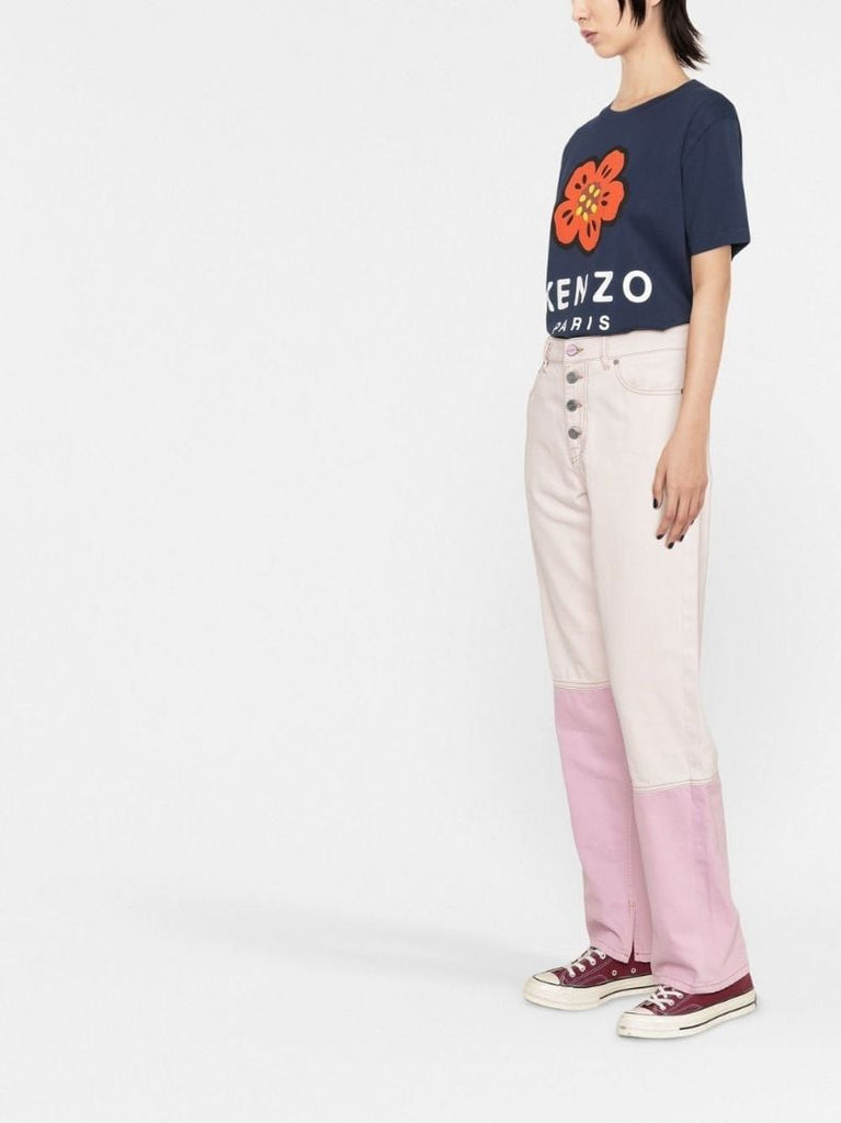 Blue Boke Flower Cotton T-shirt