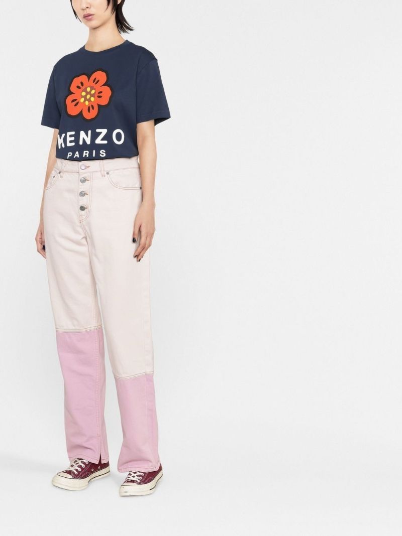 Blue Boke Flower Cotton T-shirt