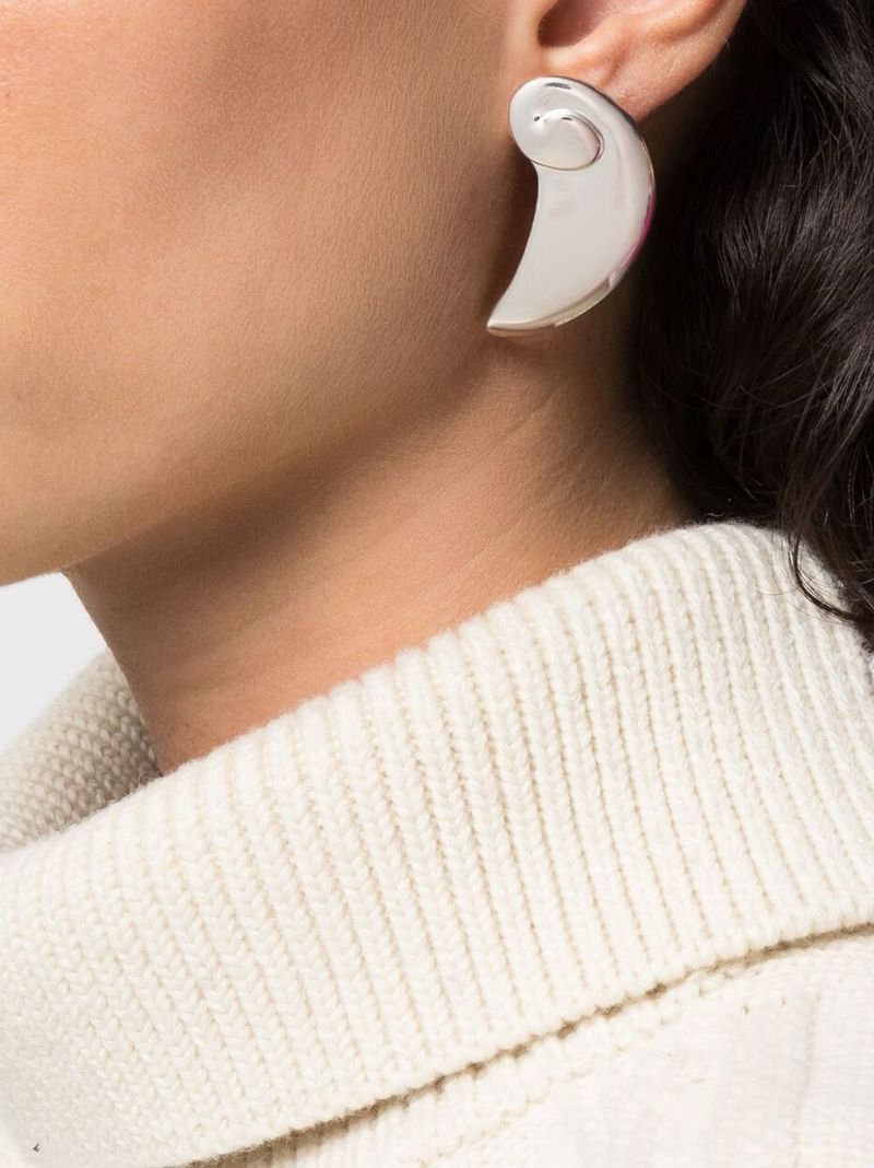Silver-tone Curved Earrings
