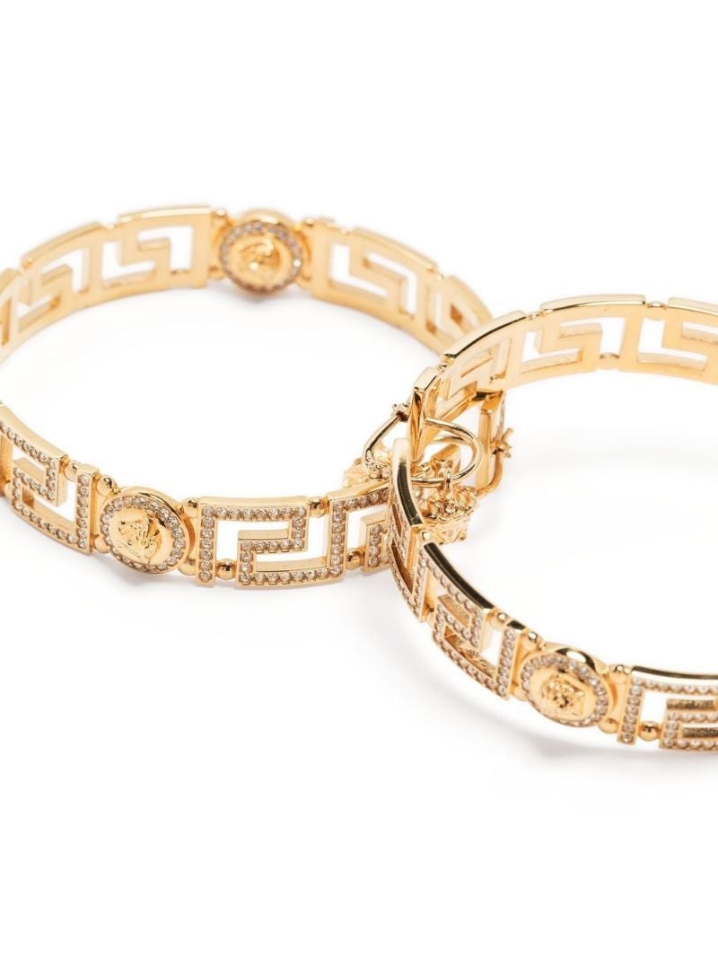 Gold-tone Medusa Greca Crystal Hoop Earrings