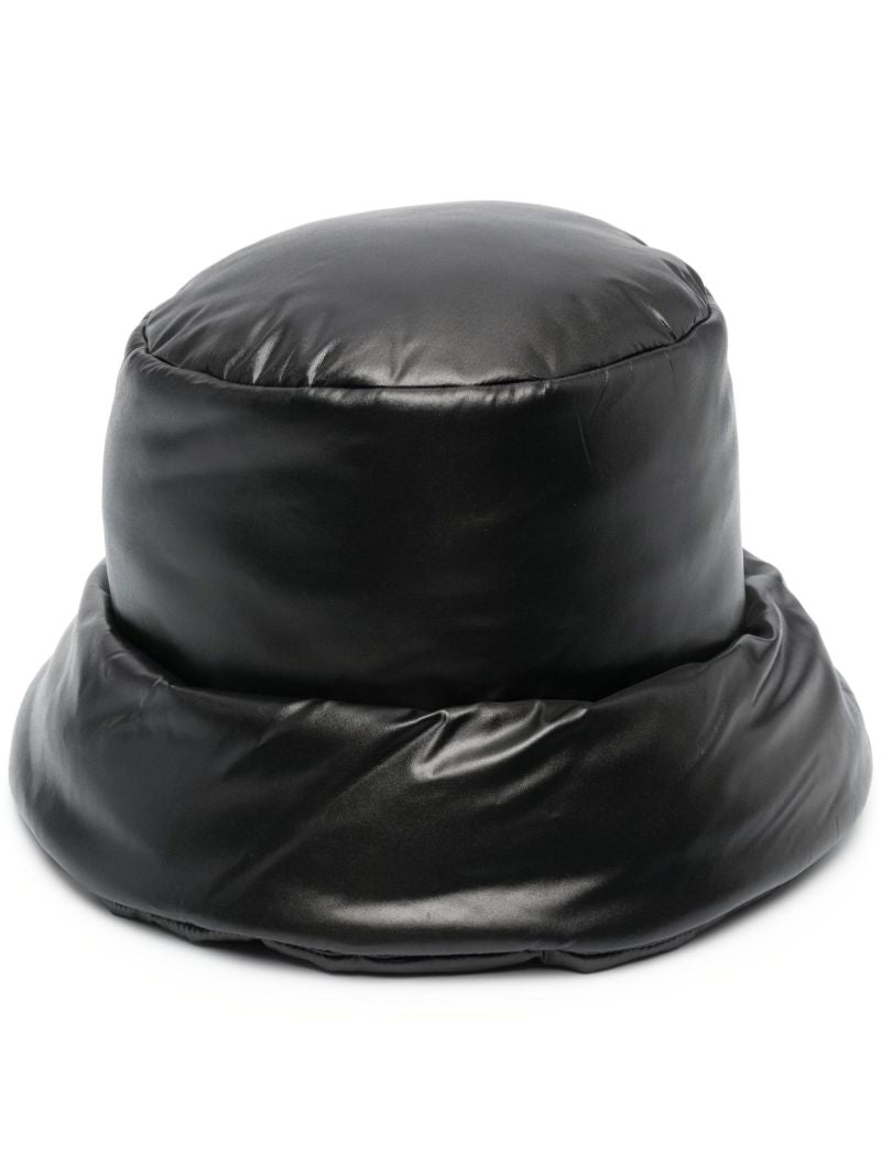 Black Logo Padded Bucket Hat