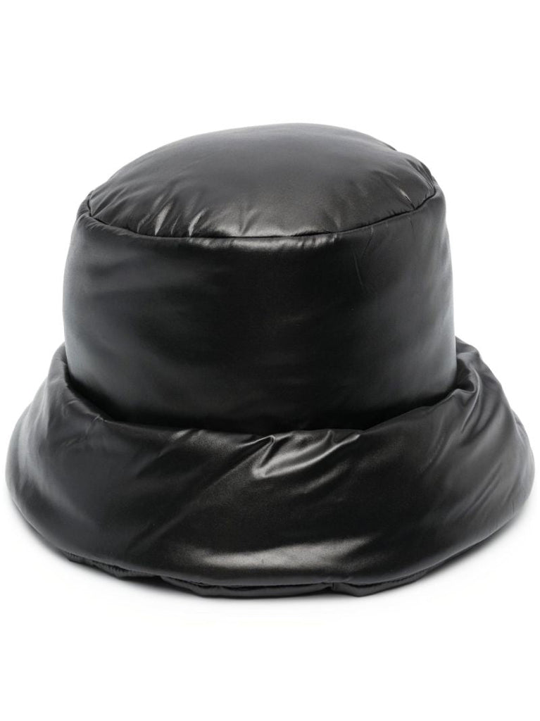 Black Logo Padded Bucket Hat