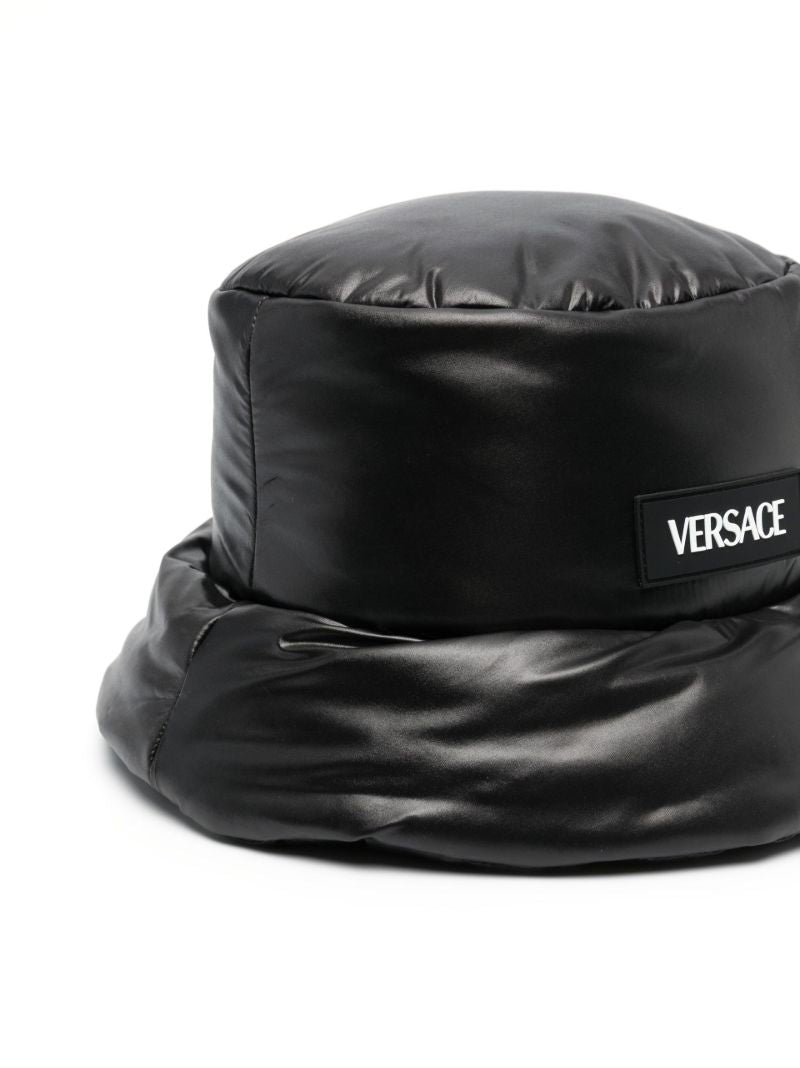Black Logo Padded Bucket Hat