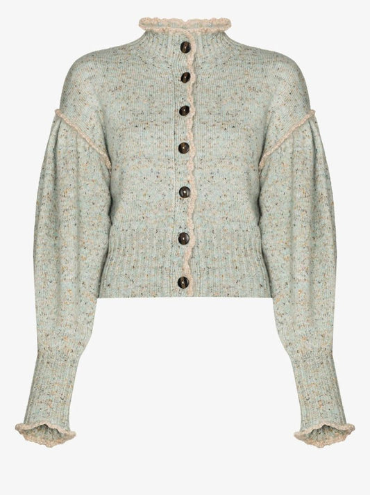 Blue Miriam Speckled Knit Cardigan