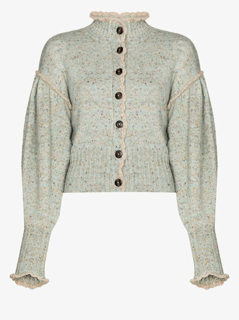 Blue Miriam Speckled Knit Cardigan