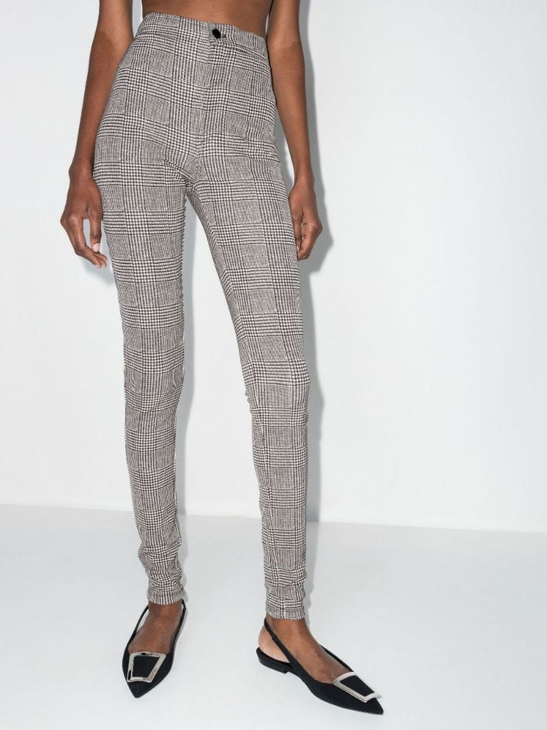 Black Checked Tailored Trousers
