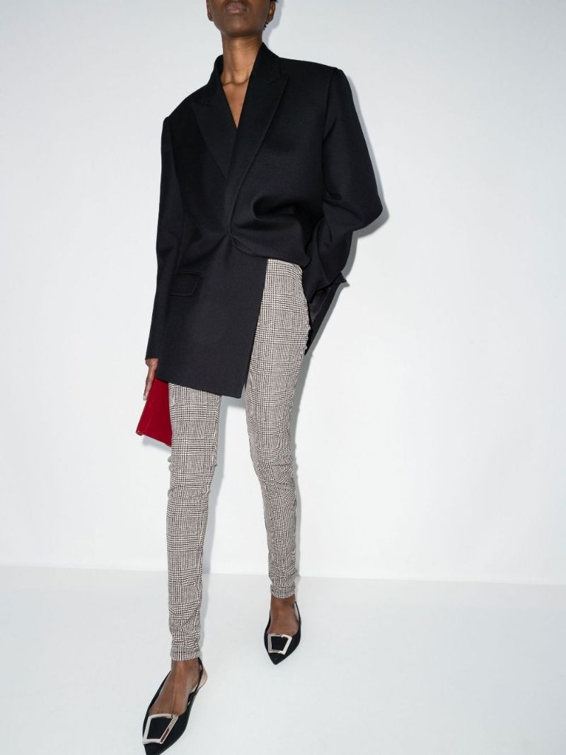 Black Checked Tailored Trousers