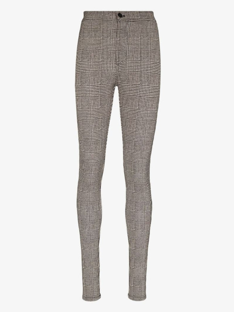 Black Checked Tailored Trousers