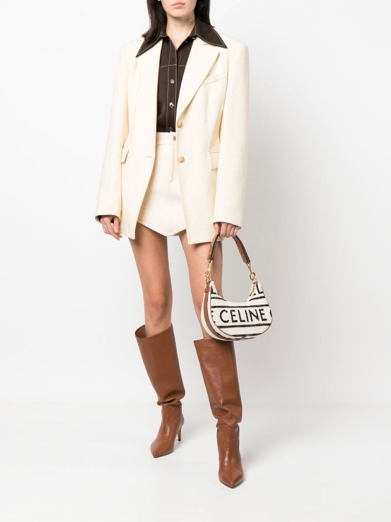 White Ava Logo Shoulder Bag