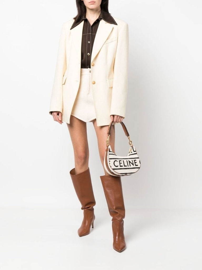 White Ava Logo Shoulder Bag